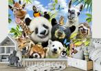 Jungle dieren fotobehang Selfie, panda, beer *Muurdeco4kids, Nieuw, Wanddecoratie, Verzenden