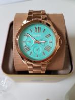 Nieuw** Fossil AM4540 Dames Horloge Rosé Gold Turquoise, Sieraden, Tassen en Uiterlijk, Horloges | Dames, Nieuw, Staal, Staal