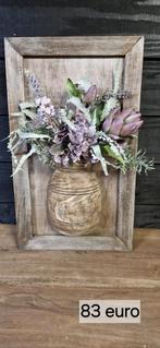 houten pot in lijst  schilderijlijst wandbord, Huis en Inrichting, Woonaccessoires | Droogbloemen, Ophalen of Verzenden, Gebruikt