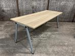 Verstelbaar bureau met nieuw eikenkleur blad 200x80cm, Ophalen of Verzenden, Elektrisch, Gebruikt