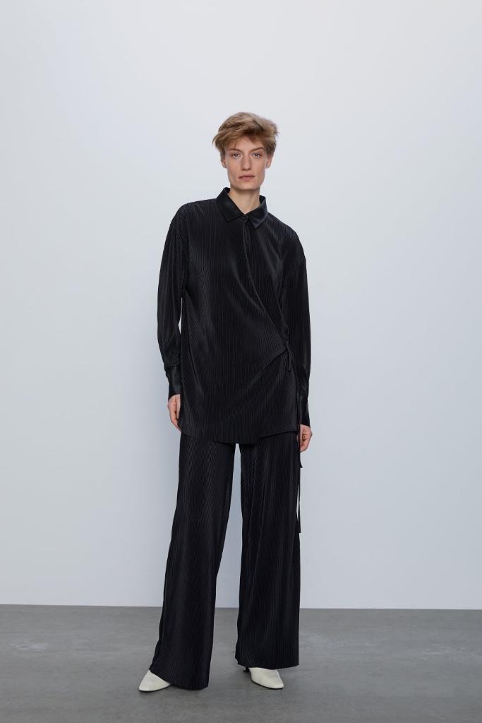 Zara co-ord plissé top broek twin set pak XS S bloes blouse, Kleding | Dames, Blouses en Tunieken, Zo goed als nieuw, Maat 34 (XS) of kleiner