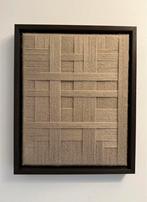 Beige Wool lines Kunstwerk incl lijst 24x30 cm, Ophalen of Verzenden