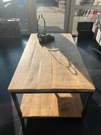 Houten salontafel met metalen frame, 110x60 cm, Ophalen, 100 tot 150 cm, 50 tot 100 cm, Zo goed als nieuw