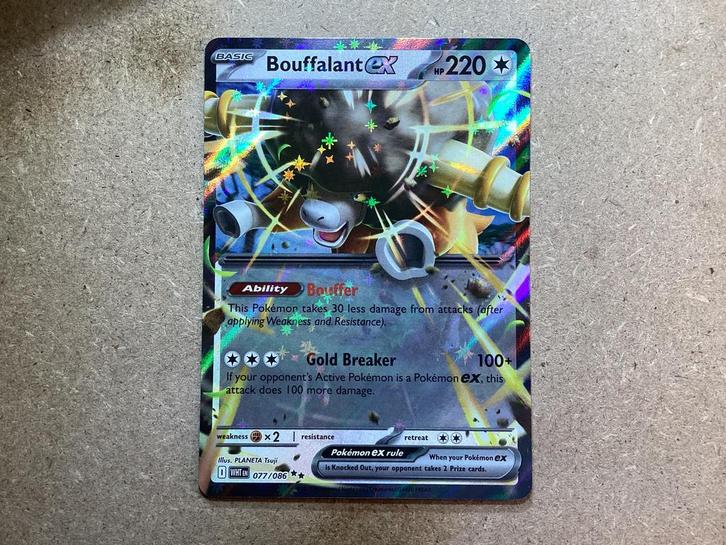 1x Bouffalant ex [WHT 077/086] (Near Mint, Holo), Hobby en Vrije tijd, Verzamelkaartspellen | Pokémon, Zo goed als nieuw, Losse kaart