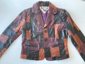 NIEUWE Tommy Hilfiger patchwork lederen jasje+zijden voering beschikbaar voor biedingen