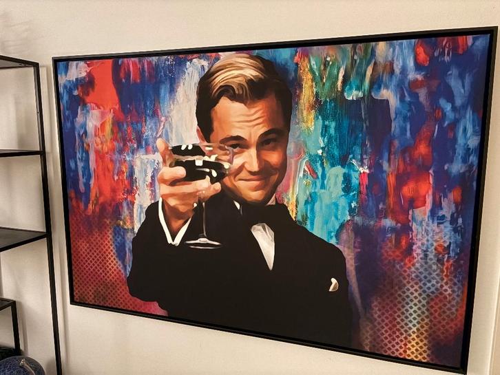 Schilderij “Gatsby” 100x150 cm – met zwarte lijst, Antiek en Kunst, Kunst | Schilderijen | Abstract, Ophalen