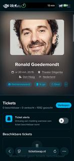 Tickets Ronald Goedemondt  gezocht, Twee personen, Februari