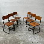 Vintage schoolstoelen eetkamerstoelen jaren 60 stoelen, Huis en Inrichting, Stoelen, Ophalen, Gebruikt, Bruin, Vijf, Zes of meer stoelen