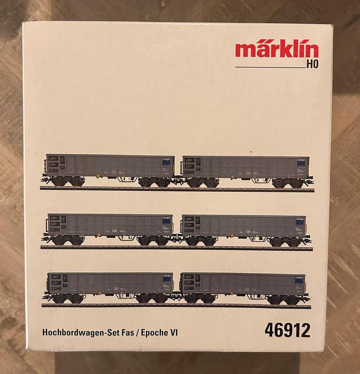 Märklin 46912 Set hogeboordwagens Fas, Hobby en Vrije tijd, Modeltreinen | H0, Nieuw, Wagon, Wisselstroom, Märklin, Ophalen of Verzenden