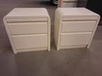 2 witte nachtkastjes, Ophalen, Gebruikt, Hout