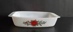 Retro Schott Mainz JENA glas ovenschaal met rode roos, Ophalen of Verzenden, Overige stijlen, Glas, Schaal of Schalen