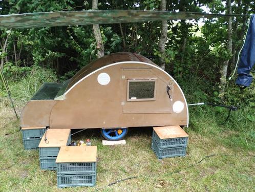 Fietscaravan, uitschuifbaar, compleet. teardrop caravan, Fietsen en Brommers, Fietsaccessoires | Aanhangers en Karren, Gebruikt