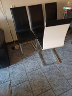 4 vintage stoelen, Gebruikt, Zwart, Vintage, Ophalen of Verzenden