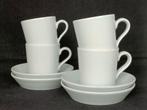Arzberg Tric - 4 witte espressokopjes met schotel, Ophalen of Verzenden, Zo goed als nieuw, Overige stijlen, Kop(pen) en/of Schotel(s)