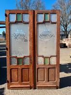 Set geëtste openslaande deuren en losse deur met bovenlicht, Ophalen of Verzenden