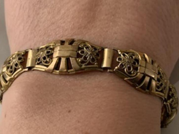 Andreas Daub vintage armband double verguld Amerikaner, Sieraden, Tassen en Uiterlijk, Antieke sieraden, Armband, Overige materialen