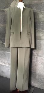 Luxe broekpak donkergroen brede broek colbert Nieuw, Maat 38/40 (M), Kostuum of Pak, Kasper, Nieuw