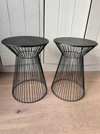 Zwarte metalen bijzettafeltjes, Ophalen, Minder dan 45 cm, Minder dan 55 cm, Metaal of Aluminium