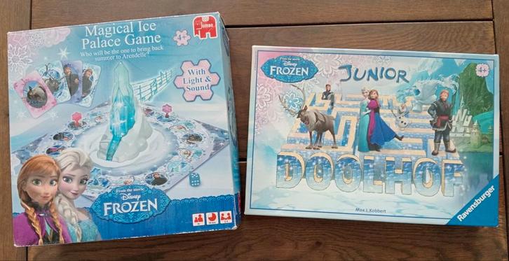 Frozen het magische ijspaleis en Frozen Doolhof, Hobby en Vrije tijd, Gezelschapsspellen | Overige, Zo goed als nieuw, Drie of vier spelers