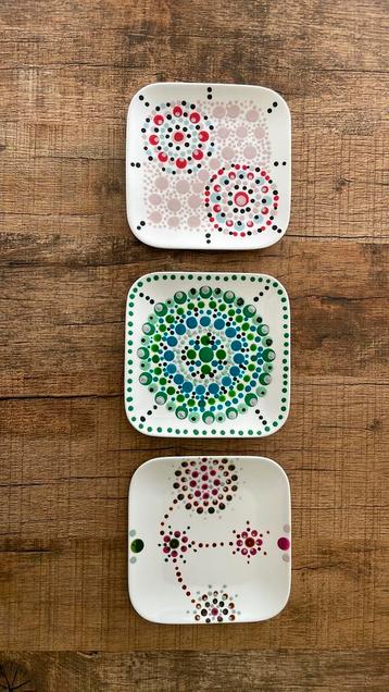 🎁 Hand beschilderde schaaltjes, gestipt en afgebakken beschikbaar voor biedingen