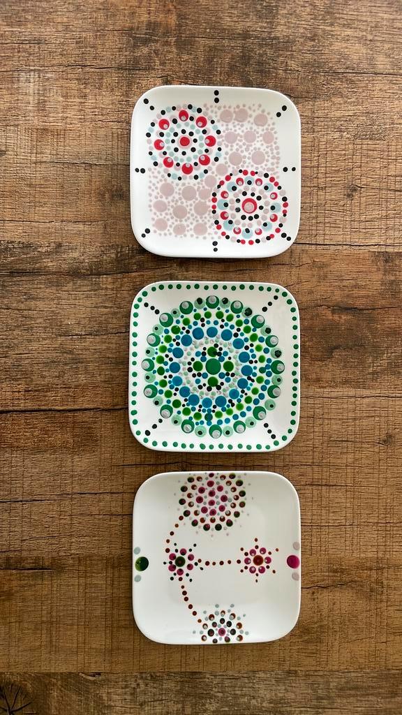 🎁 Hand beschilderde schaaltjes, gestipt en afgebakken, Huis en Inrichting, Woonaccessoires | Schalen en Manden, Nieuw, Schaal