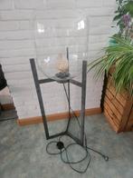 Glazen vloerlamp met metalen voet, Ophalen, Gebruikt, Glas, Minder dan 100 cm