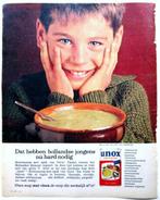 50+ vintage advertenties reclames Unox soep 1960-75 kinderen, Verzenden, Gebruikt, Overige typen