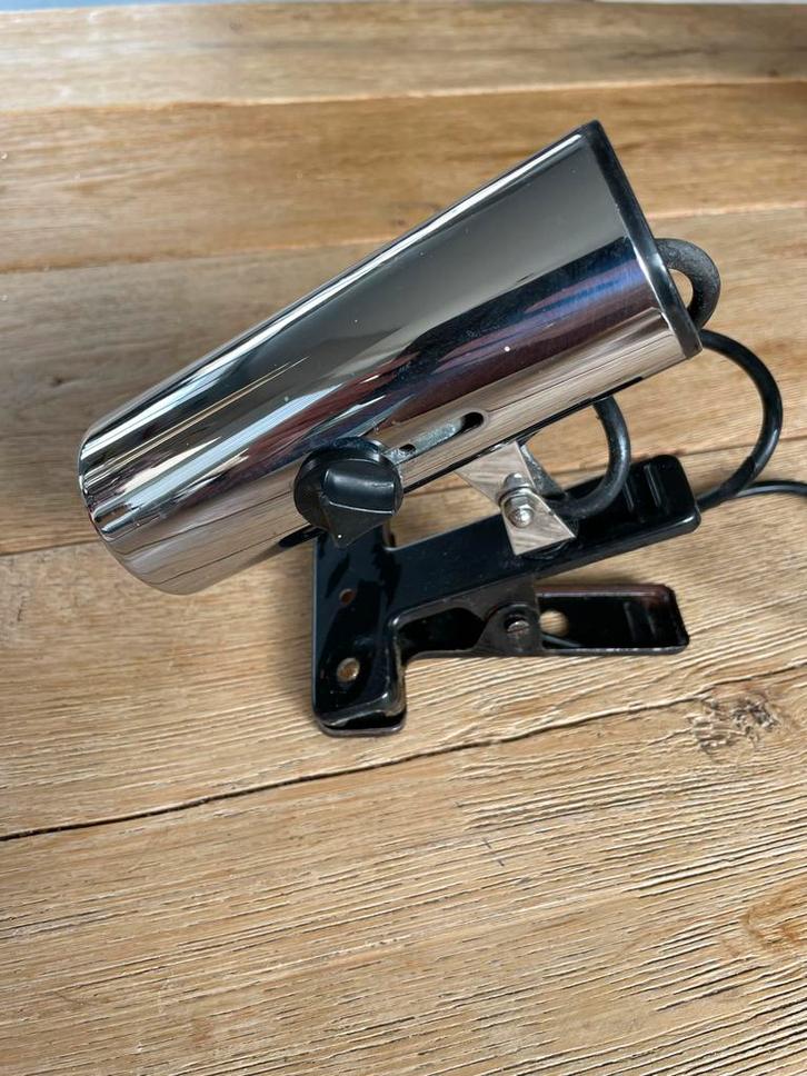 Vintage Targetti Klemspot - Zeldzaam!, Huis en Inrichting, Lampen | Tafellampen, Gebruikt, Minder dan 50 cm, Metaal, Ophalen of Verzenden