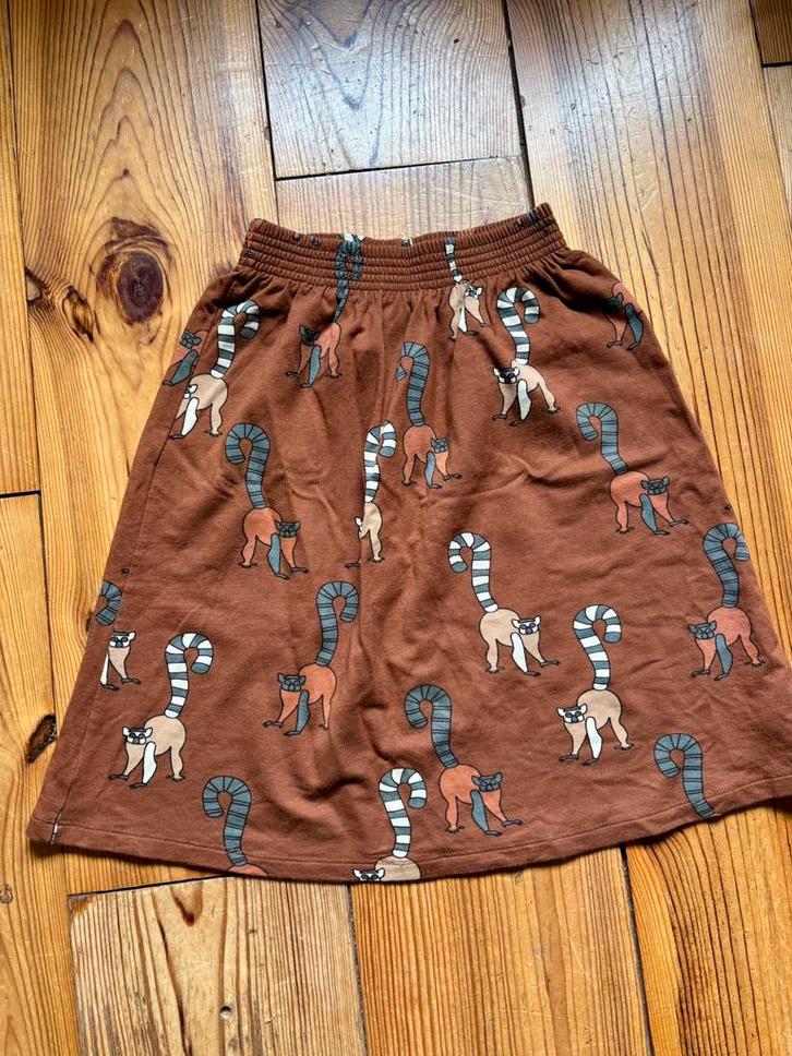 CarlijnQ rokje met ringstaartmaki’s 134 140 zgan, Kinderen en Baby's, Kinderkleding | Maat 134, Zo goed als nieuw, Meisje, Jurk of Rok