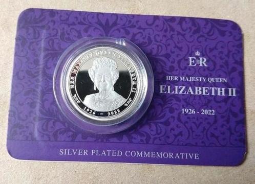 Verzilverde Commemorative munt Queen Elizabeth 1926-2022, Postzegels en Munten, Edelmetalen en Baren, Zilver, Ophalen of Verzenden