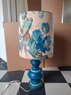 Schemerlamp 70s met houten voet, Antiek en Kunst, Ophalen