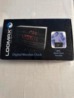 Loomax Digitale Houten Klok - Nieuw in Doos!, Ophalen of Verzenden, Nieuw, Digitaal, Wekker of Tafelklok