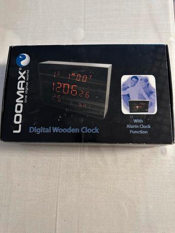 Loomax Digitale Houten Klok - Nieuw in Doos! beschikbaar voor biedingen