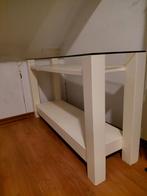 Leuke sidetable met glasplaat, Gebruikt, 100 tot 150 cm, Glas, Ophalen of Verzenden