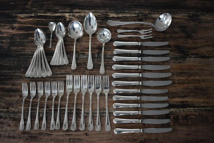 Gero 100 Arabesque Hartfilet 245 mes messen vork lepel room, Antiek en Kunst, Antiek | Bestek, Ophalen of Verzenden