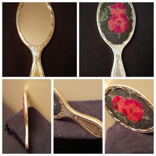 Miniatuur HandSpiegel Antiek, Antiek en Kunst, Antiek | Spiegels, Minder dan 50 cm, Minder dan 100 cm, Ovaal, Verzenden