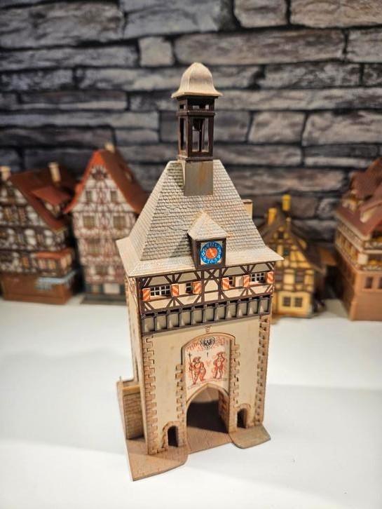 Stadspoort vakwerktoren N spoor trein 1:160, Hobby en Vrije tijd, Modeltreinen | N-Spoor, Gebruikt, Brug, Tunnel of Gebouw, Gelijkstroom of Wisselstroom
