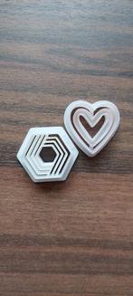 Uitsteekvormpjes Polymeerklei - Hart & Hexagon, Ophalen of Verzenden, Gebruikt