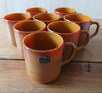 Set van 8 Arcopal Vulcan mokken, gevlamde caramelkleur, Huis en Inrichting, Keuken | Servies, Ophalen of Verzenden, Overige stijlen