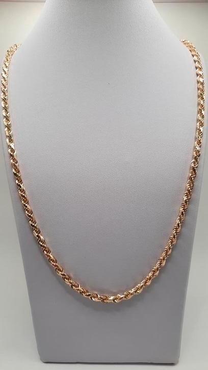 Gouden rope ketting 14kt Massief, Sieraden, Tassen en Uiterlijk, Kettingen, Nieuw, Goud, Goud, Ophalen of Verzenden
