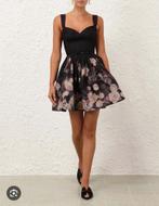 Zimmermann Crush Picnic Mini Jurk Zwart Bloem, Zwart, Nieuw, Ophalen of Verzenden, Maat 36 (S)