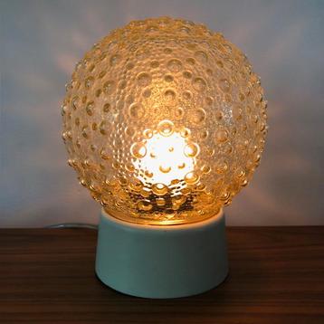 Plafondlamp, plafonnière, amber glas, vintage, retro, jr 70 beschikbaar voor biedingen