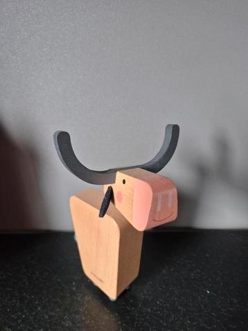 Houten koe stier Janod speelgoed object beeld kind boerderij beschikbaar voor biedingen