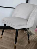 4 Eetkamerstoelen met zwarte poten zgan, Huis en Inrichting, Stoelen, Ophalen, Wit, Zo goed als nieuw, Metaal