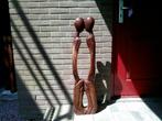 Wil jij een kus!!! Houten liefdes beeld 1 meter h, Antiek en Kunst, Ophalen of Verzenden