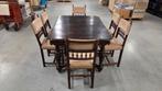 Antieke Tafel met 6 Stoelen - Opknapper, Ophalen, Gebruikt, 4 tot 6 stoelen