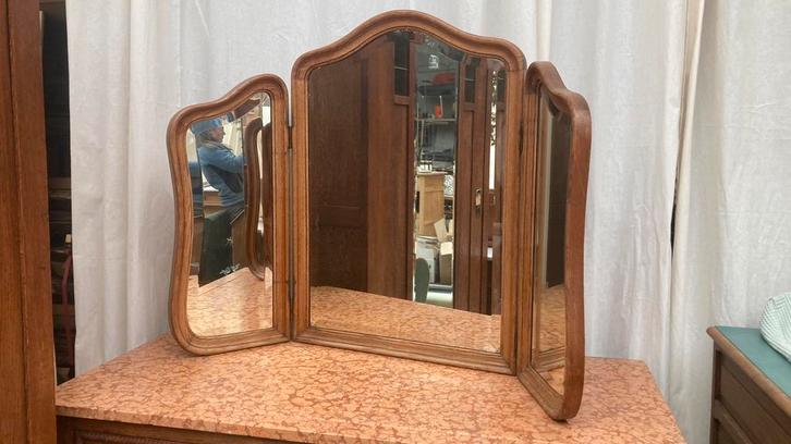 Graaf antiek spiegel met 3 flaps, Antiek en Kunst, Antiek | Spiegels, Rechthoekig, Ophalen