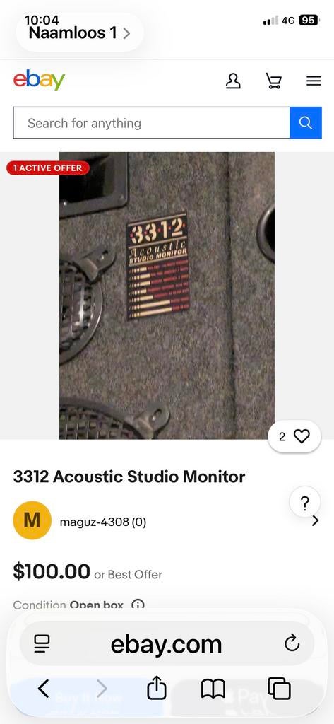 2 Vintage Studio Monitor Speakers - Goedkoop!, Audio, Tv en Foto, Luidsprekers, Overige merken, Gebruikt, Ophalen of Verzenden