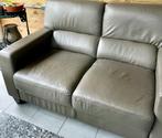 bank kuka, 2 zits leer, leder, taupe, Huis en Inrichting, Ophalen, Tweepersoons, Zo goed als nieuw, Rechte bank