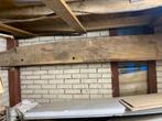 Oude eikenbalk lengte 4,03 m, Doe-het-zelf en Verbouw, Hout en Planken, Gebruikt, Minder dan 25 mm, Eiken, Ophalen of Verzenden